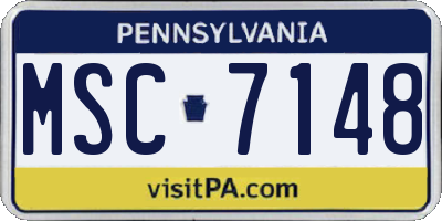 PA license plate MSC7148