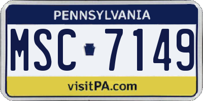 PA license plate MSC7149