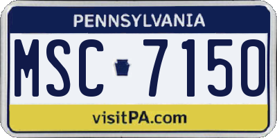 PA license plate MSC7150
