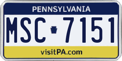 PA license plate MSC7151