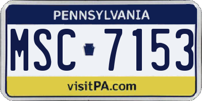 PA license plate MSC7153