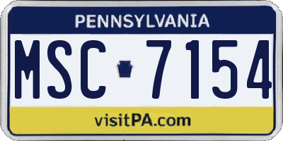 PA license plate MSC7154