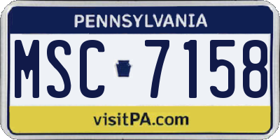 PA license plate MSC7158