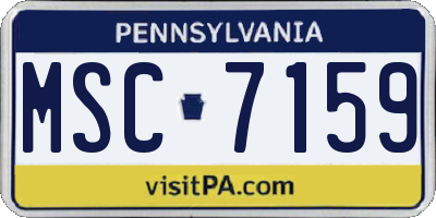 PA license plate MSC7159
