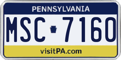 PA license plate MSC7160