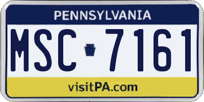 PA license plate MSC7161