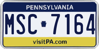 PA license plate MSC7164