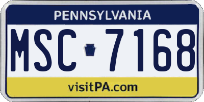 PA license plate MSC7168