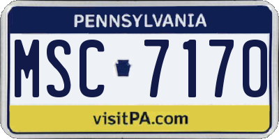 PA license plate MSC7170