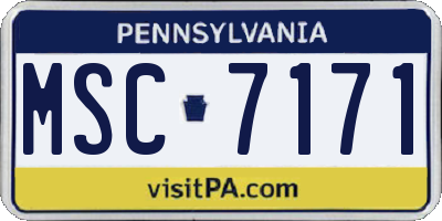 PA license plate MSC7171