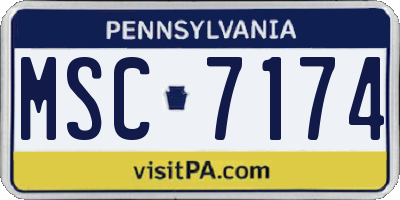 PA license plate MSC7174