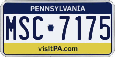PA license plate MSC7175