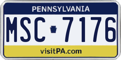 PA license plate MSC7176