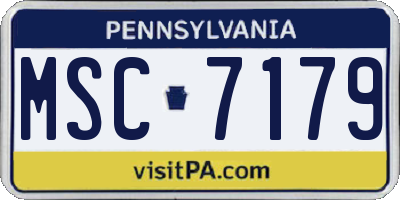 PA license plate MSC7179