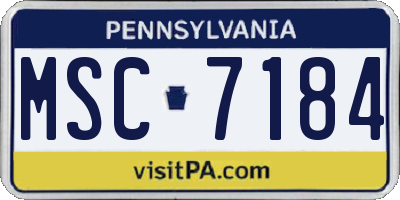 PA license plate MSC7184