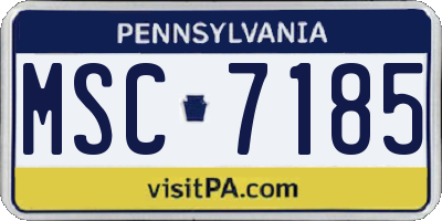 PA license plate MSC7185