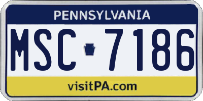 PA license plate MSC7186
