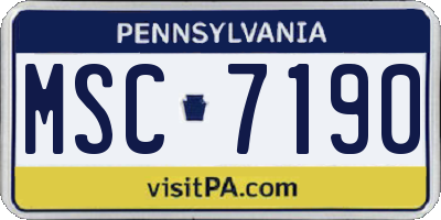PA license plate MSC7190