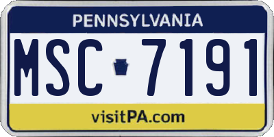 PA license plate MSC7191