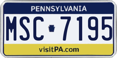 PA license plate MSC7195