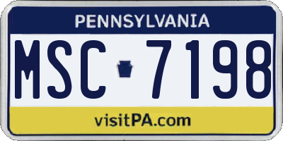 PA license plate MSC7198