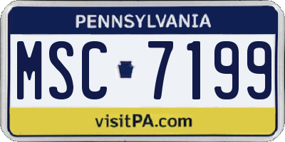PA license plate MSC7199