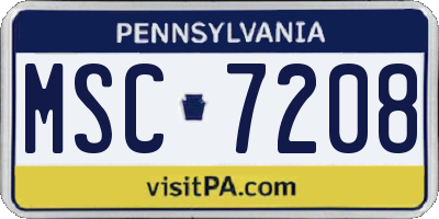 PA license plate MSC7208