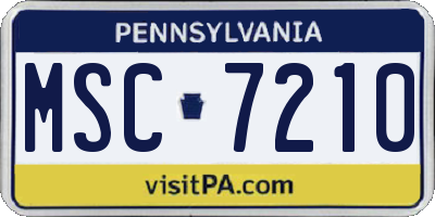 PA license plate MSC7210