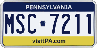 PA license plate MSC7211