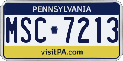 PA license plate MSC7213