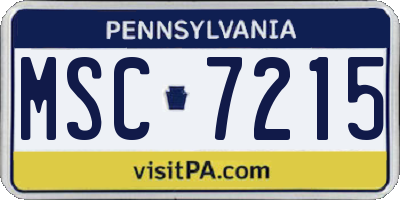 PA license plate MSC7215