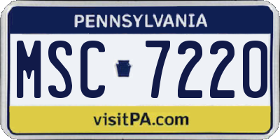 PA license plate MSC7220