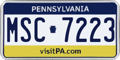 PA license plate MSC7223