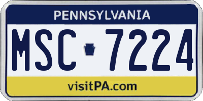 PA license plate MSC7224