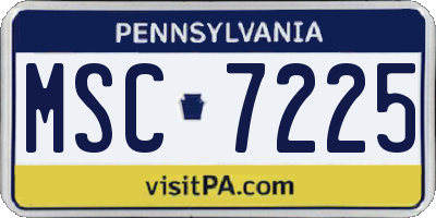 PA license plate MSC7225