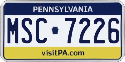 PA license plate MSC7226