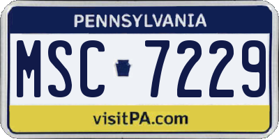 PA license plate MSC7229