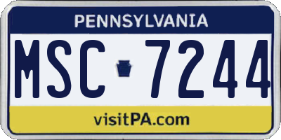 PA license plate MSC7244