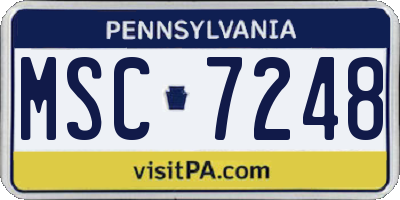 PA license plate MSC7248