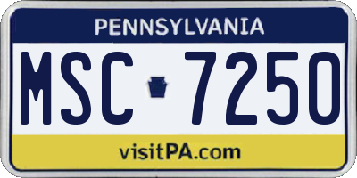 PA license plate MSC7250