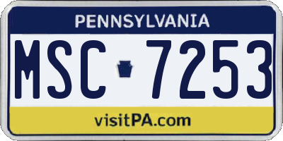 PA license plate MSC7253
