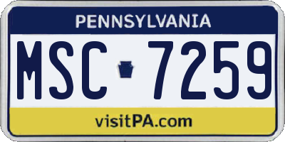 PA license plate MSC7259