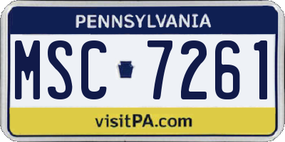 PA license plate MSC7261