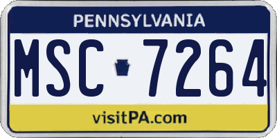 PA license plate MSC7264