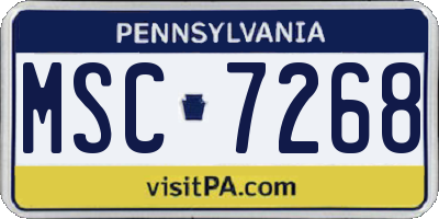 PA license plate MSC7268
