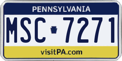 PA license plate MSC7271