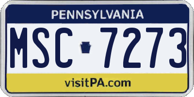 PA license plate MSC7273