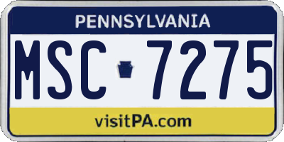 PA license plate MSC7275