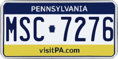 PA license plate MSC7276
