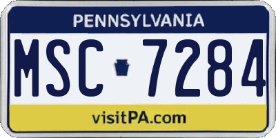 PA license plate MSC7284